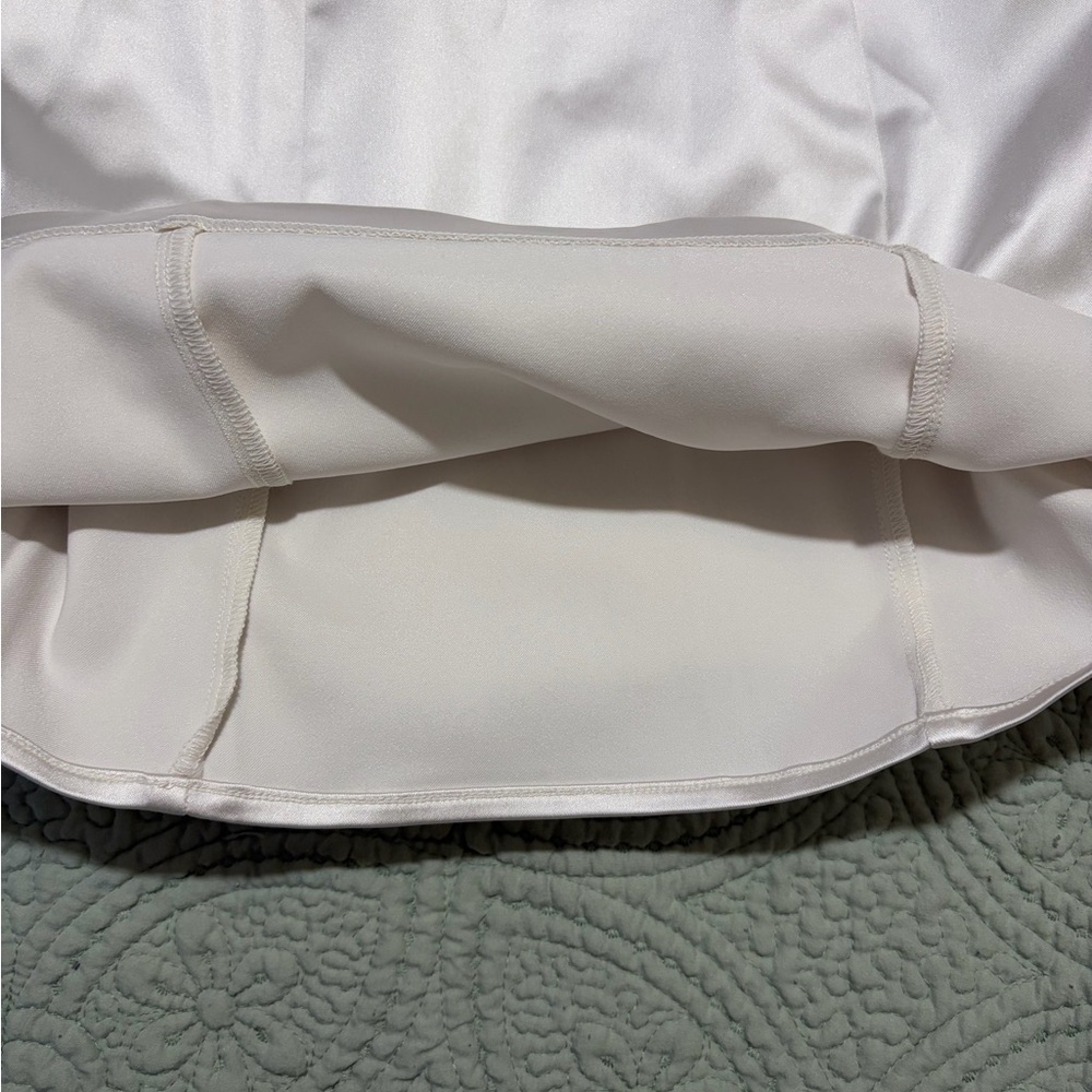 Abercrombie & Fitch White Satin Off-Shoulder Puff Sleeve Mini Dress XS - Picture 5 of 14